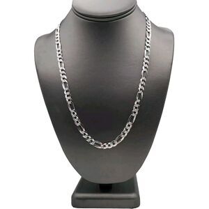 925 sterling silver Figaro's chain necklace 21.5" A